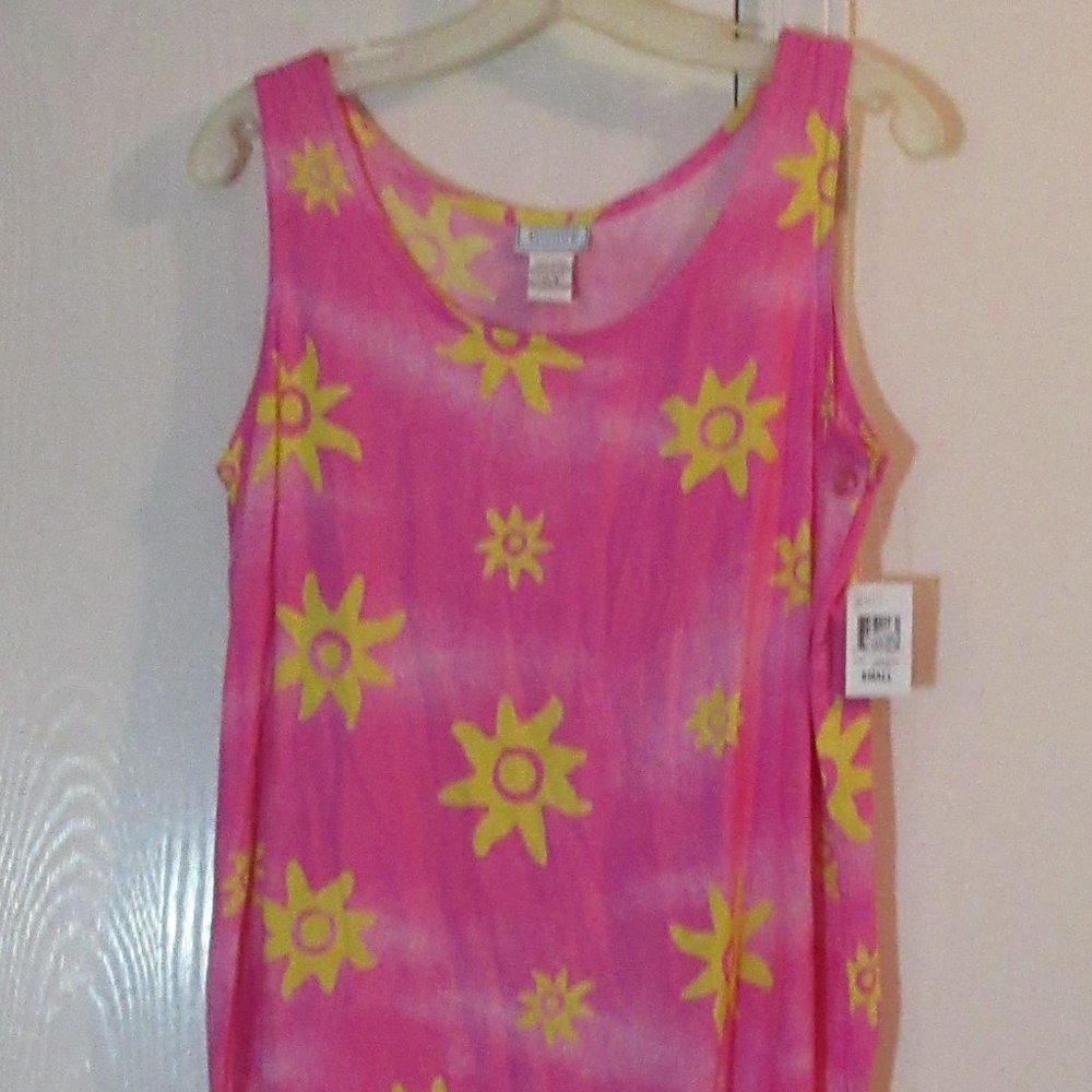 NEW Pink Floral Sleeveless Dress Small